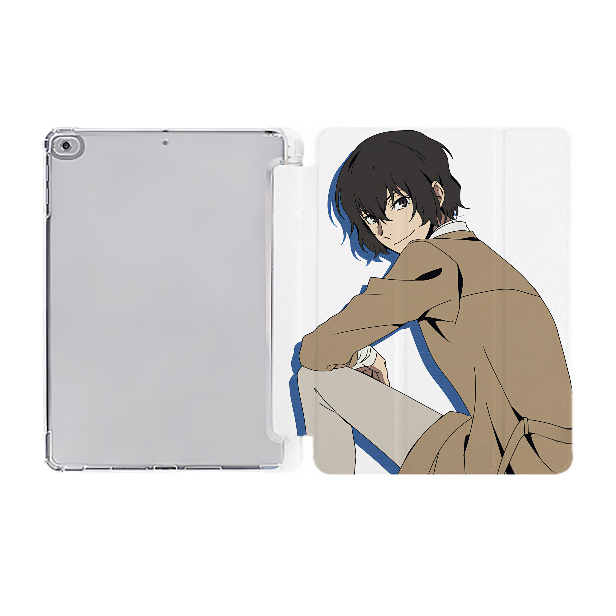 （画像用） 文豪ストレイドッグス Bungo Stray Dogs IPad ケース ペン収納付き 三つ折りスタンド PUレザー×シリコン 対応機種9.5/10.5/10.9インチ